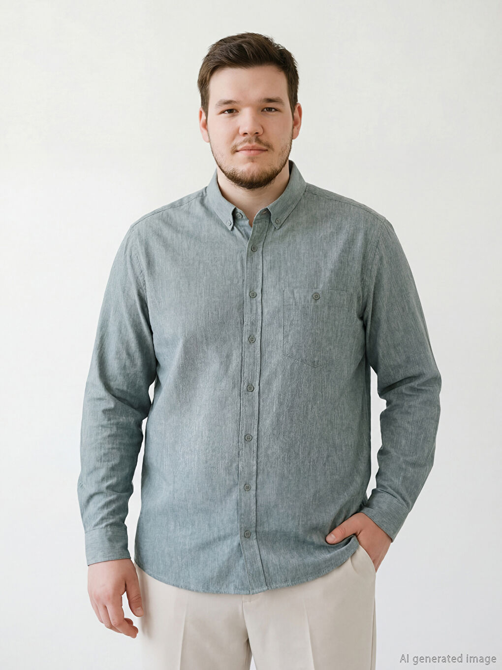 Yeşil Regular Fit Erkek Gömlek