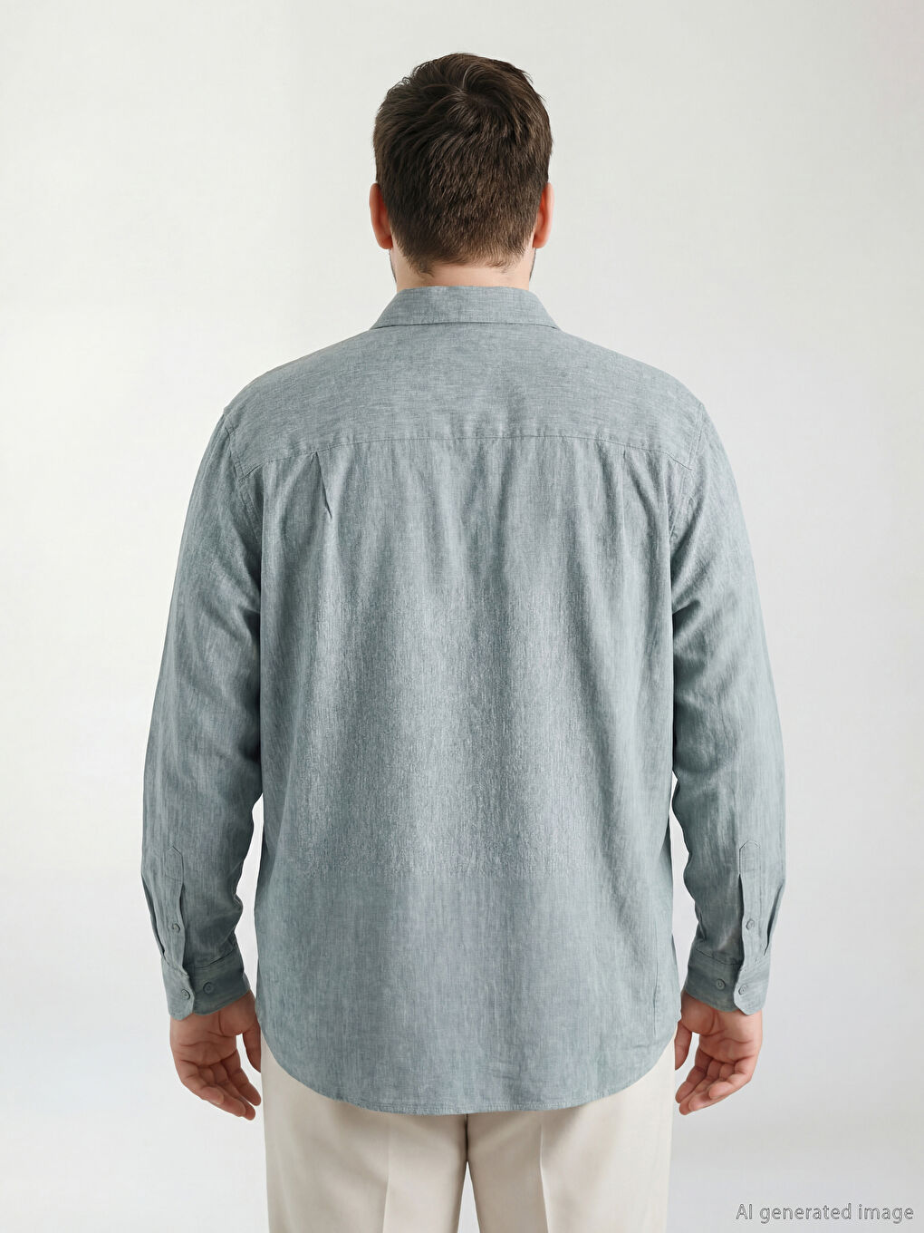 Yeşil Regular Fit Erkek Gömlek-3