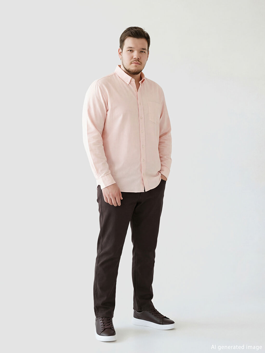 Pembe Regular Fit Erkek Gömlek-1