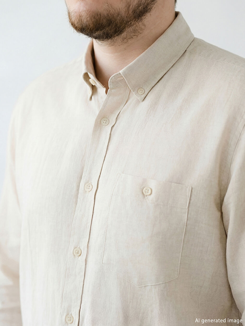 Bej Regular Fit Erkek Gömlek-2