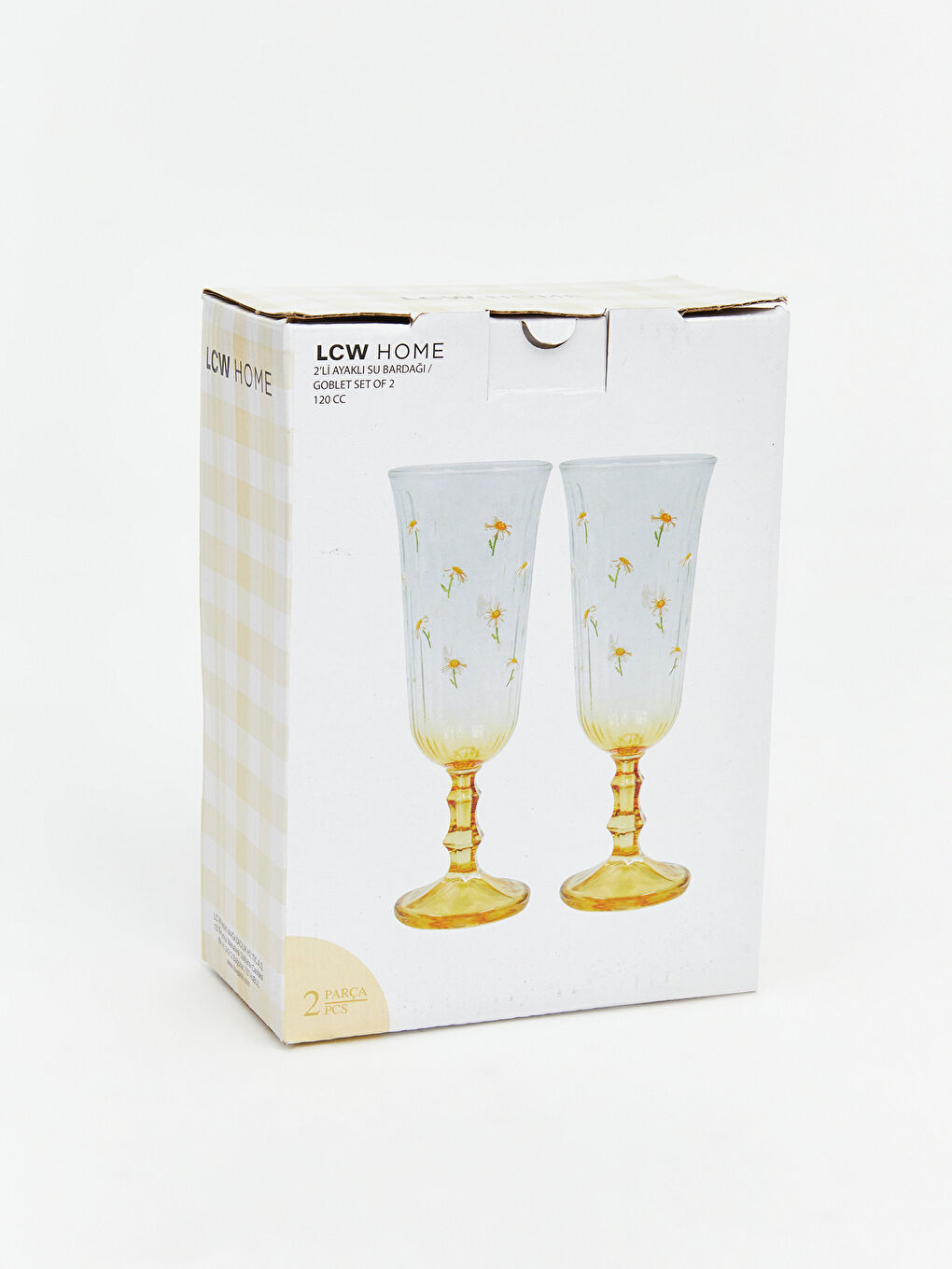 Karışık Baskılı Ayaklı Cam Bardak 2'li 120 ml-3