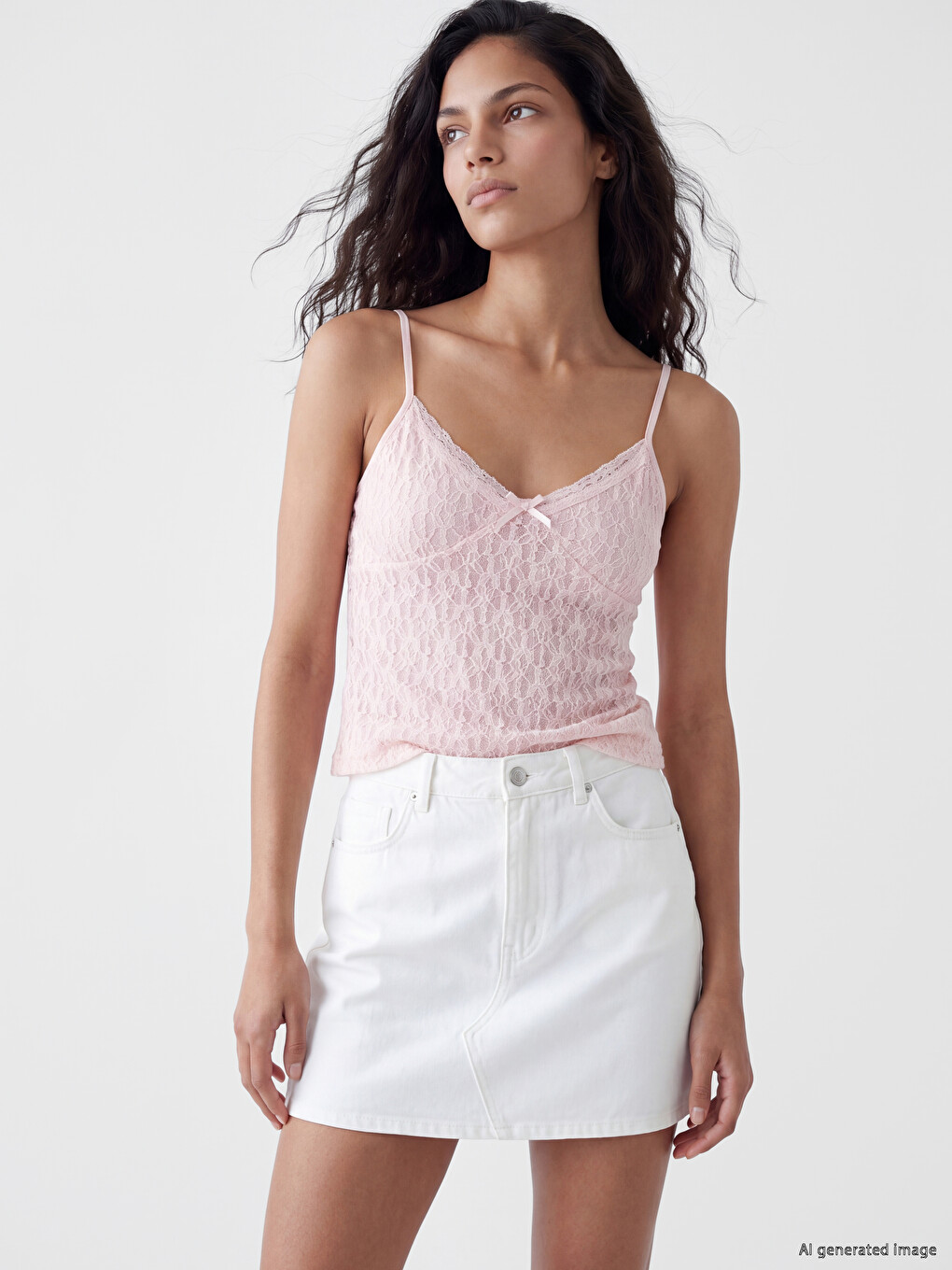 V Neck Lace Strappy Crop Blouse
