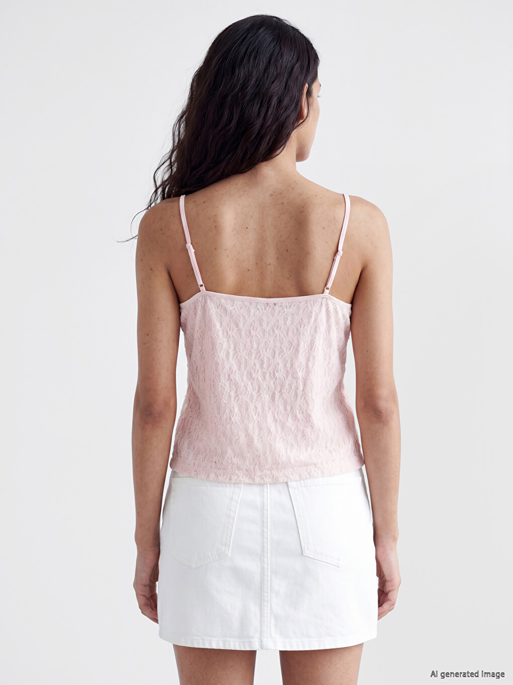 V Neck Lace Strappy Crop Blouse-3