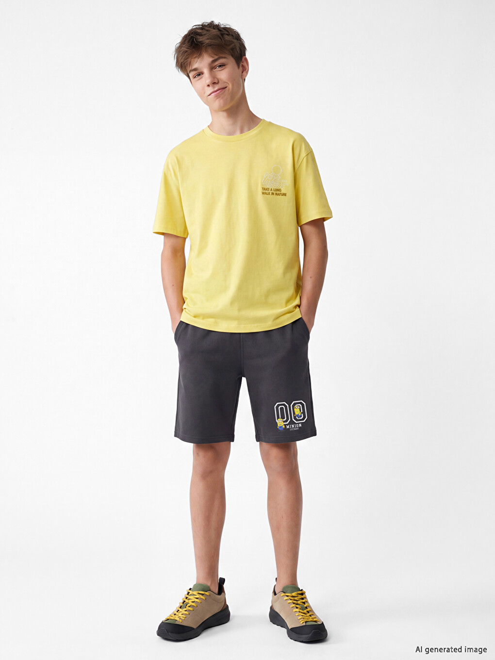 Pantallona Të Shkurtra Të Stampuara Minionët Për Djem