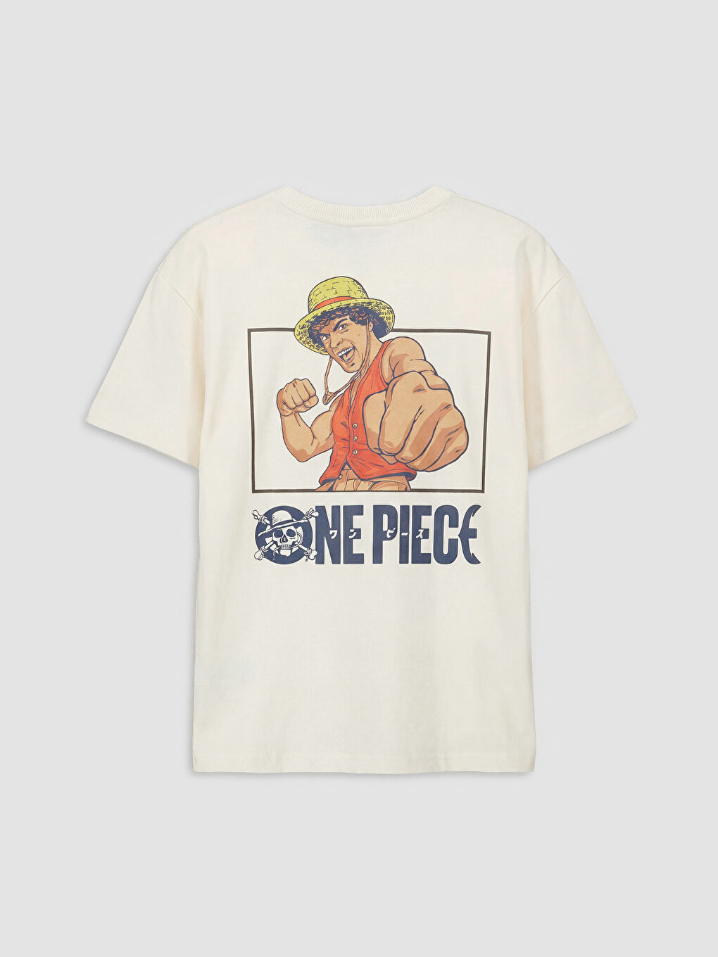 Bej Bisiklet Yaka One Piece Baskılı Erkek Çocuk Tişört-1