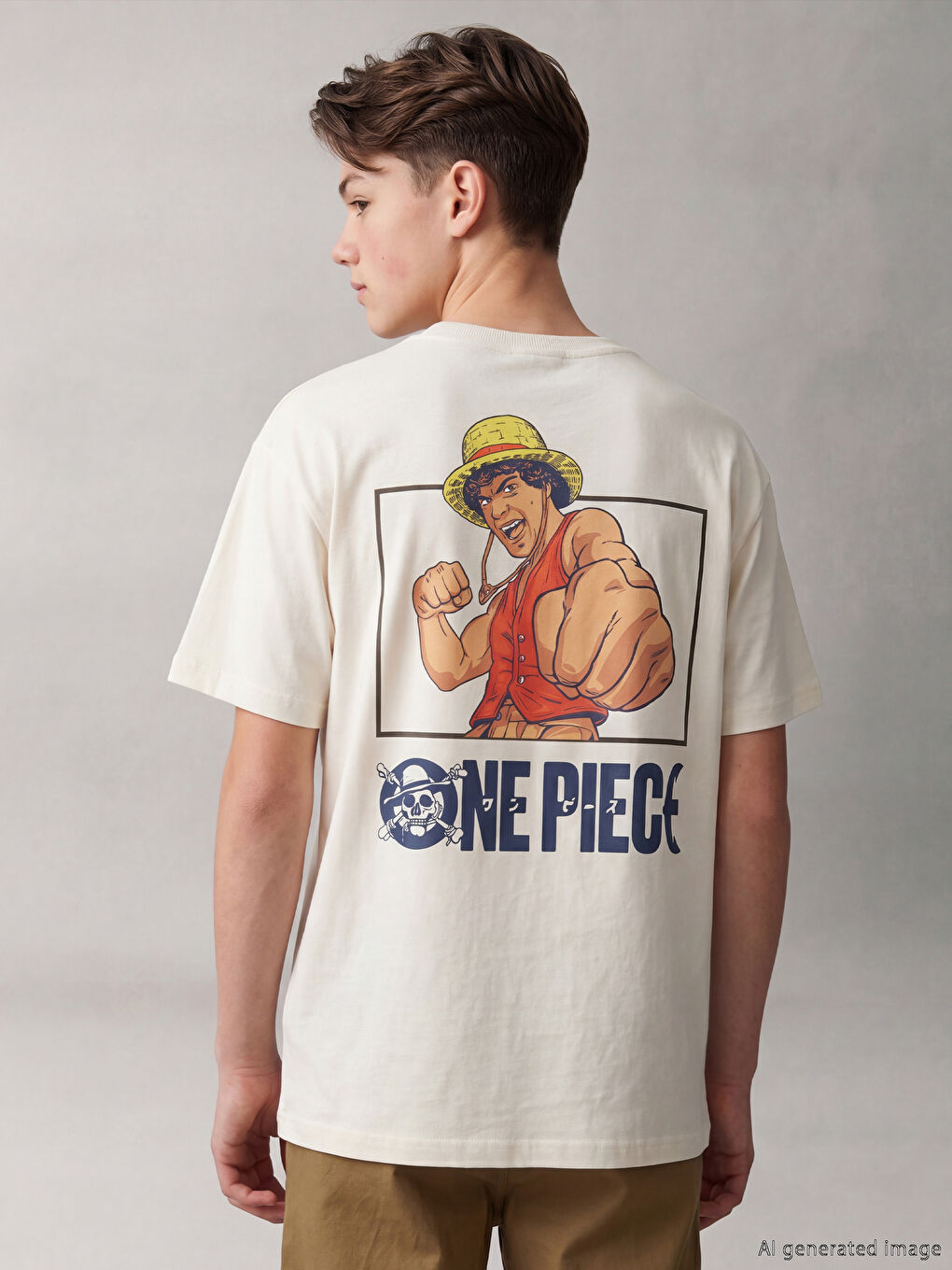 Crew Neck One Piece Printed Boys' T-Shirt-1
