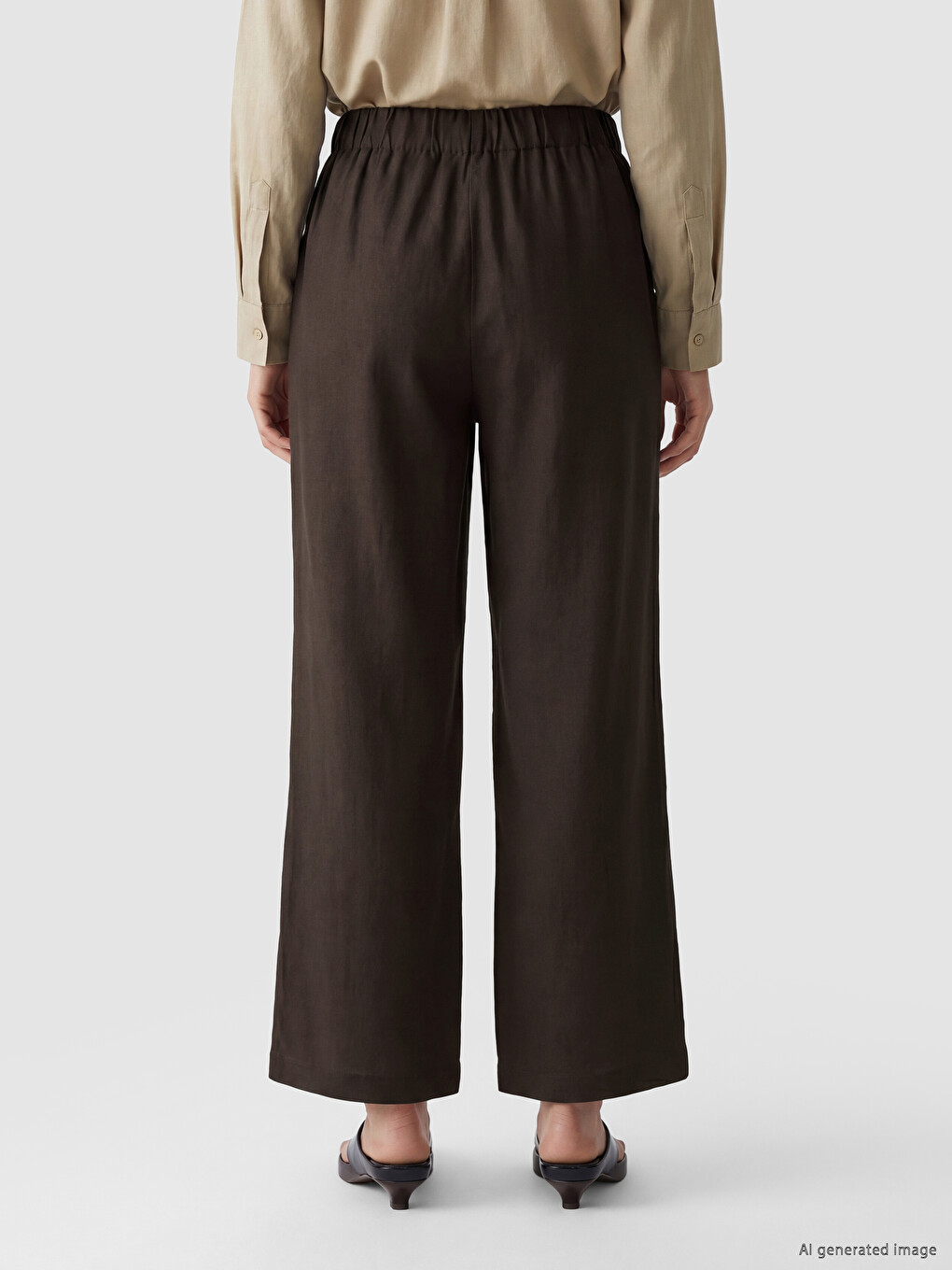 Side Tie Wide Leg Women's Trousers-3