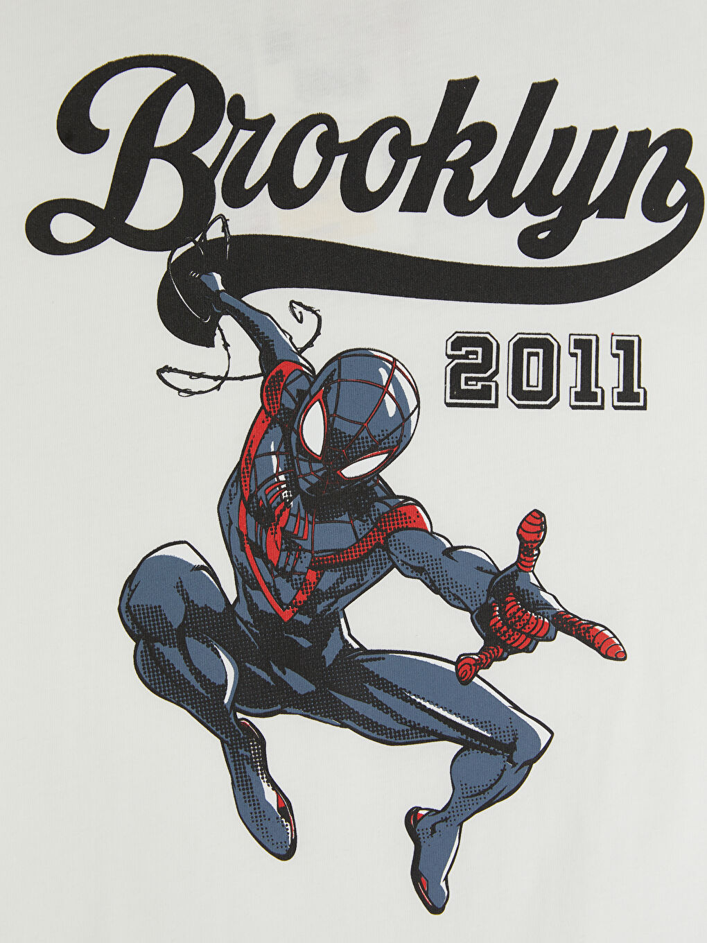 Ekru Bisiklet Yaka Spider-Man Baskılı Erkek Çocuk Tişört-2