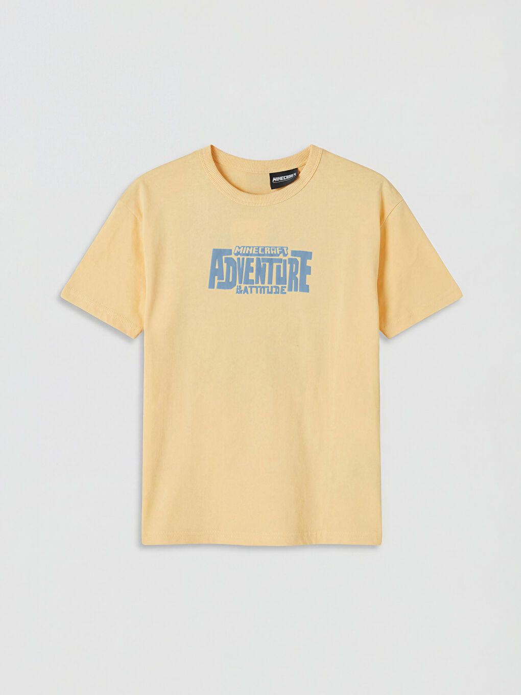 Turuncu Bisiklet Yaka Minecraft Baskılı Erkek Çocuk Tişört