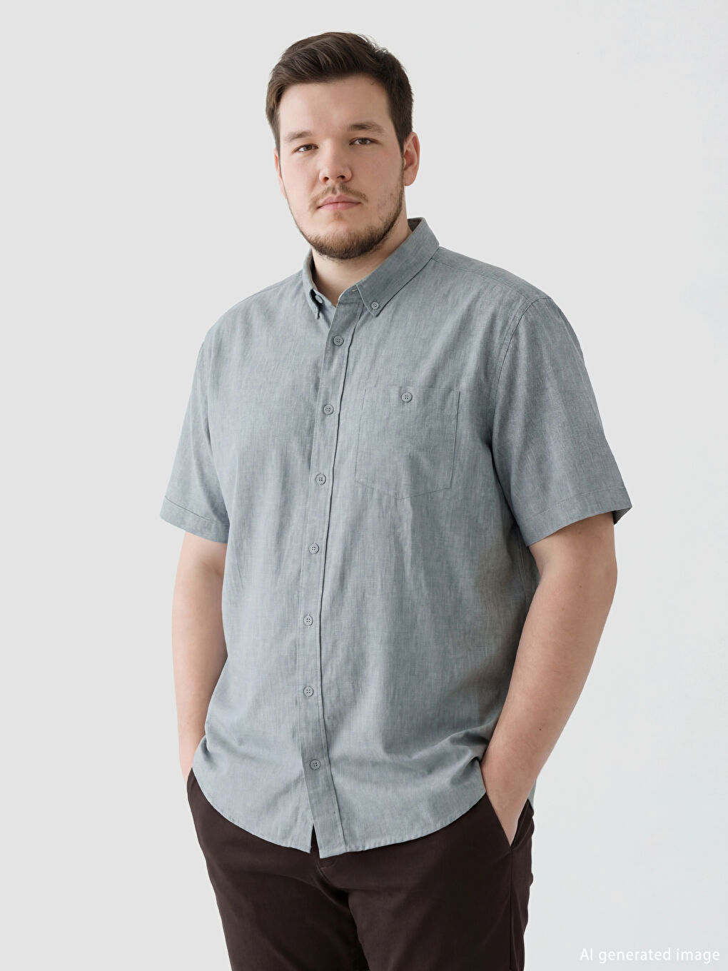 Yeşil Regular Fit Erkek Gömlek