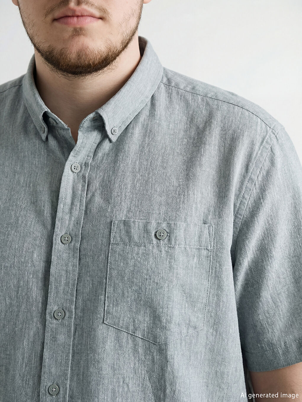 Yeşil Regular Fit Erkek Gömlek-2