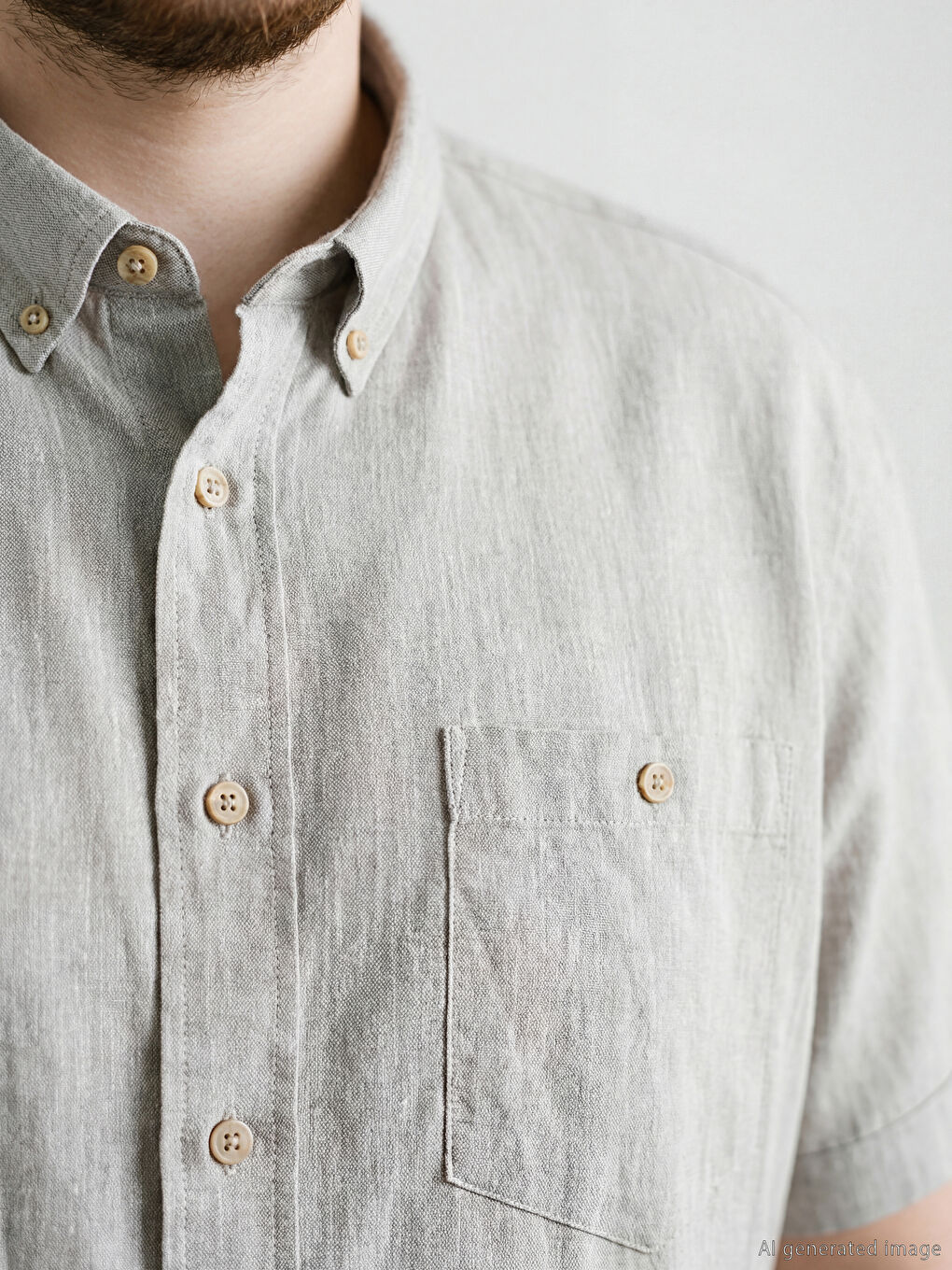 Bej Regular Fit Erkek Gömlek-2