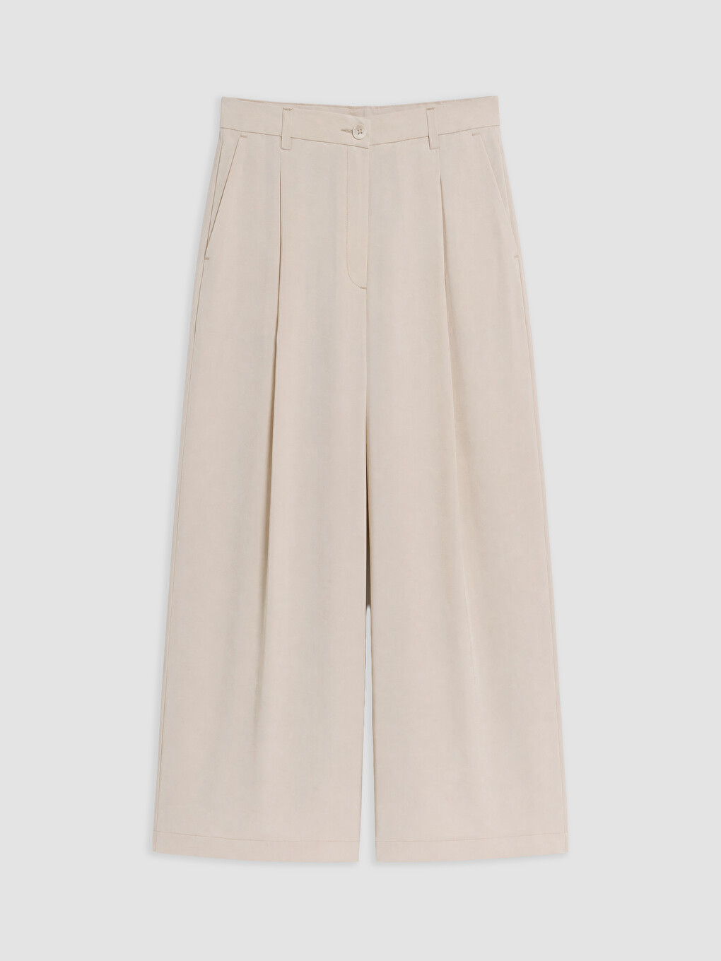 Modal Blended Pleated Women's Fabric Trousers-4