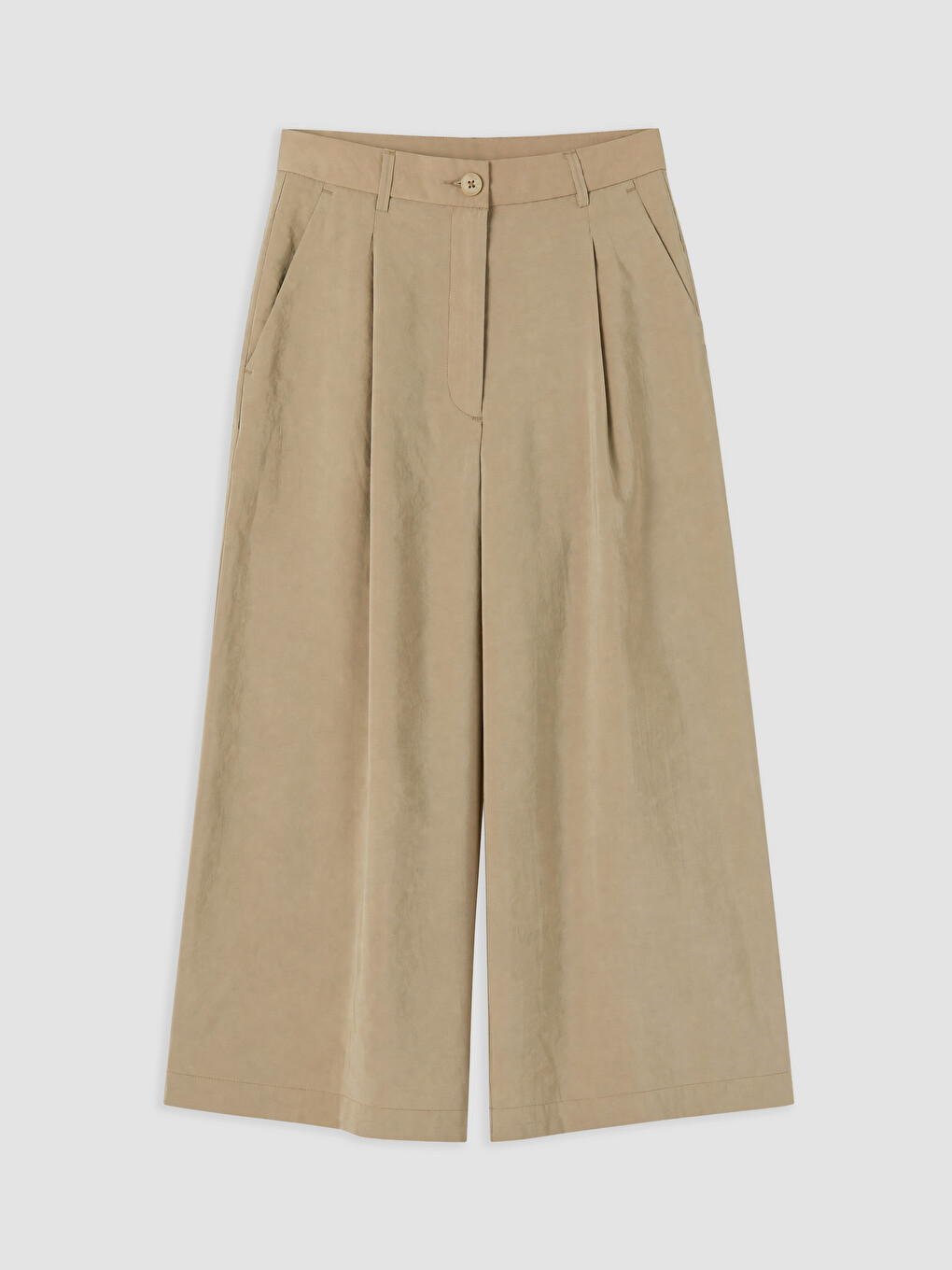 Modal Blended Pleated Women's Fabric Trousers-4