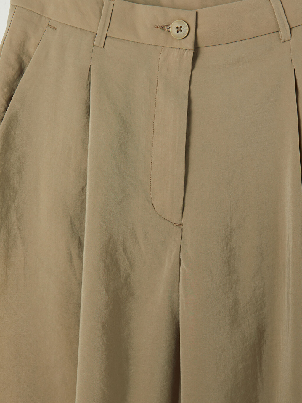 Modal Blended Pleated Women's Fabric Trousers-6