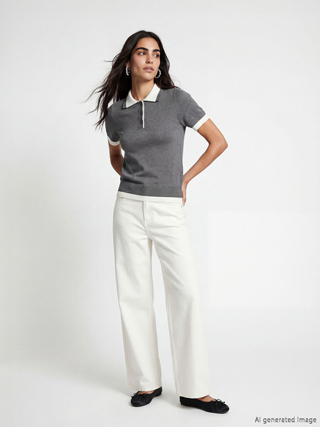 Polo Collar Women's Knitwear Sweater-1