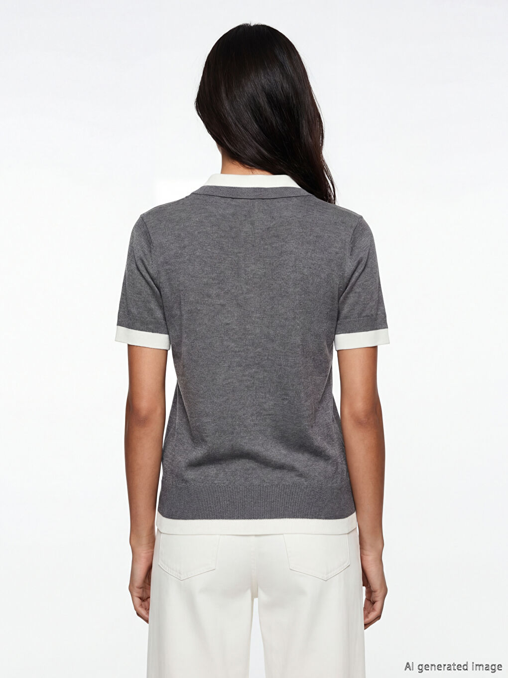 Polo Collar Women's Knitwear Sweater-2