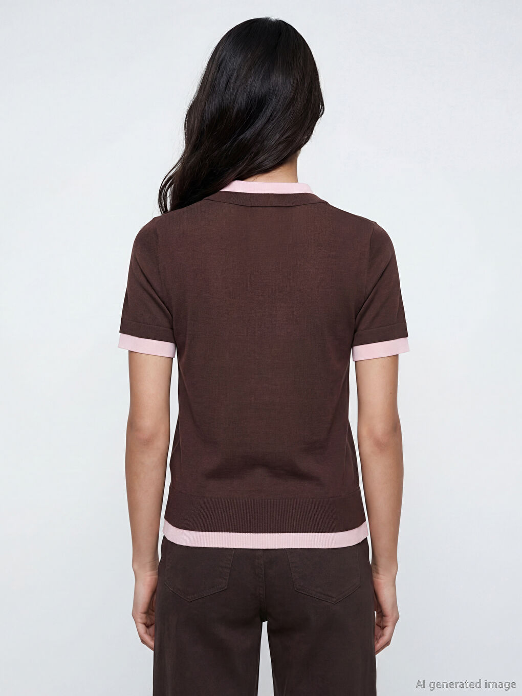 Polo Collar Women's Knitwear Sweater-2