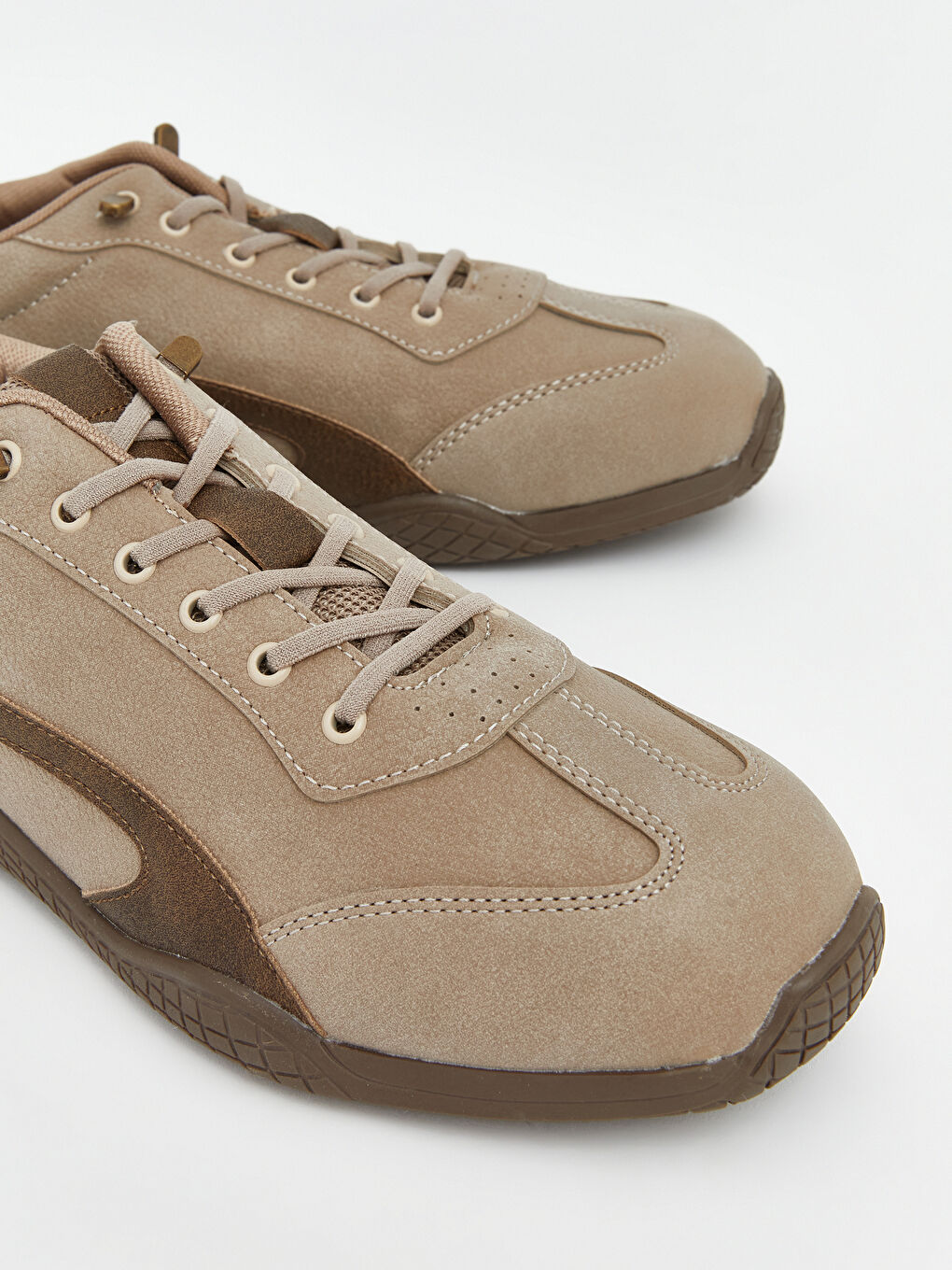 Bej Bağcıklı Erkek Spor Ayakkabı-2