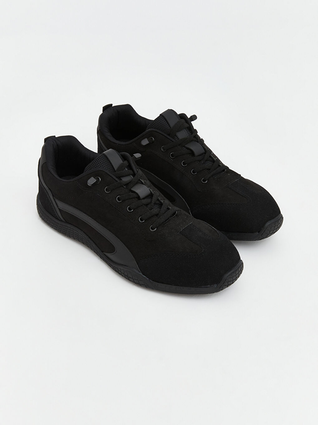 Siyah File Detaylı Erkek Spor Ayakkabı