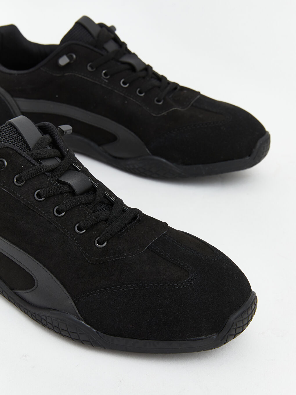 Siyah File Detaylı Erkek Spor Ayakkabı-2