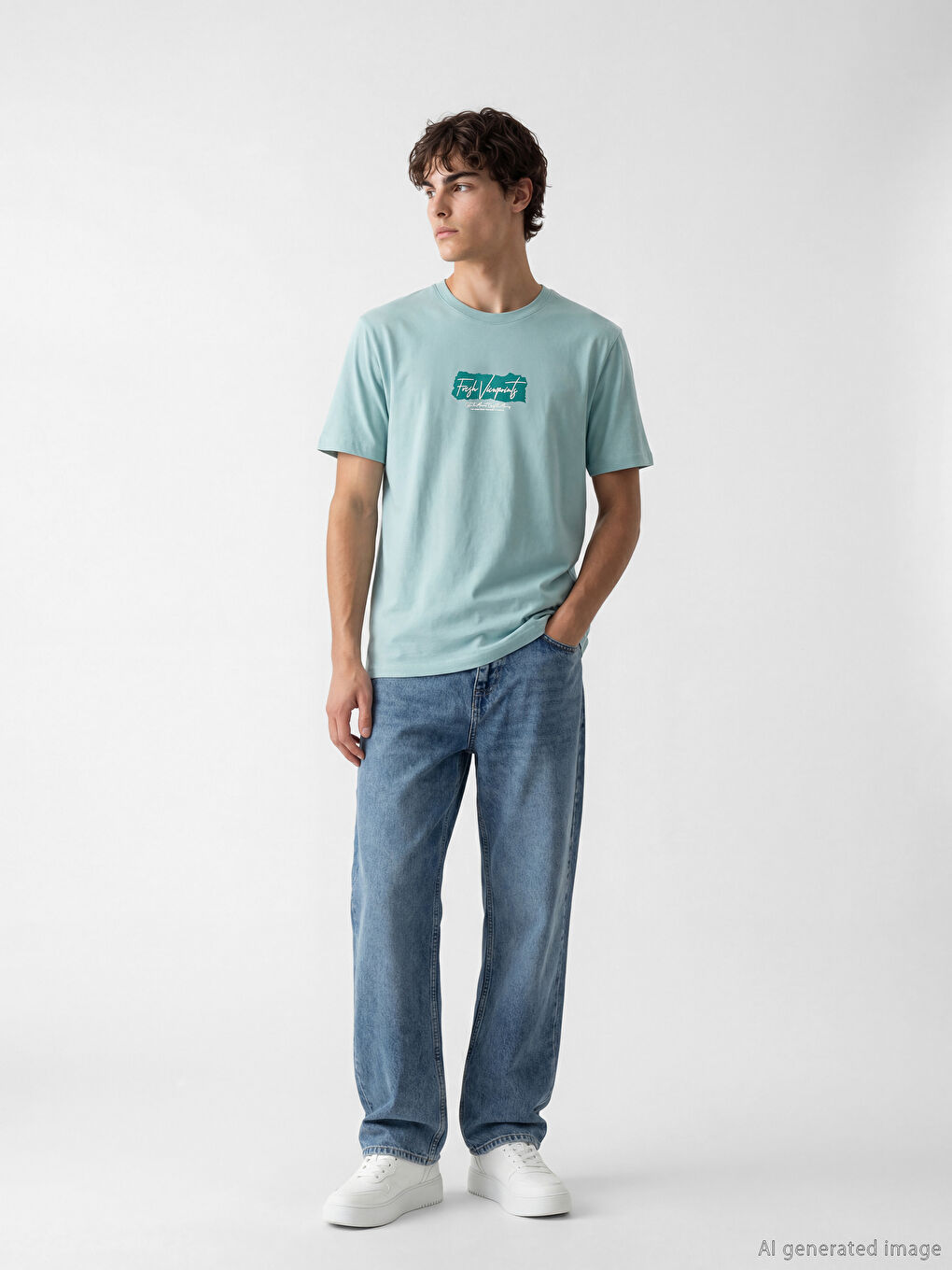 Crew Neck Printed Jersey Men's T-Shirt-1