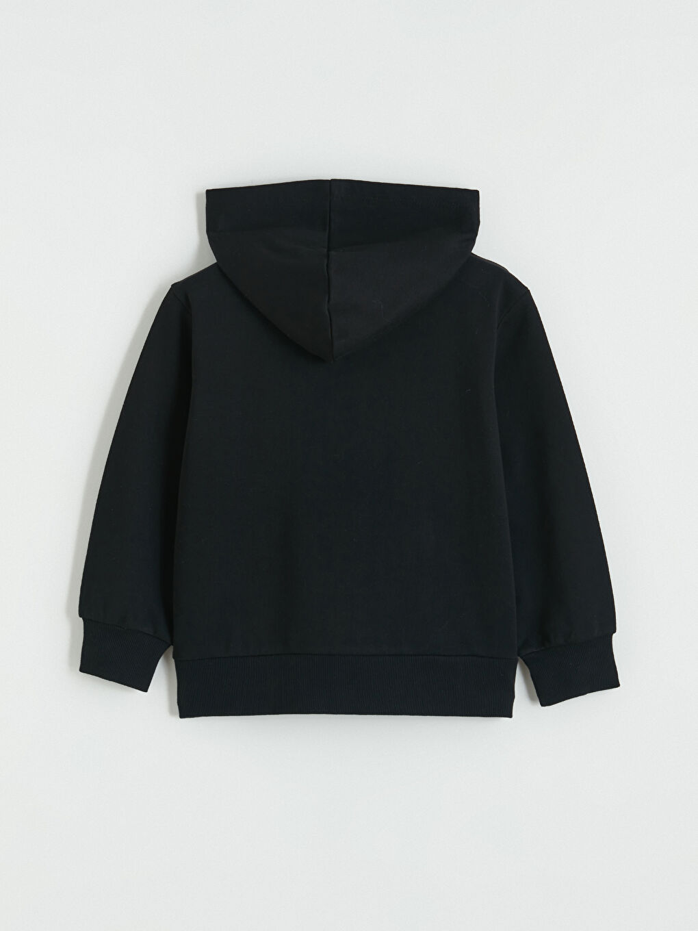 Siyah Kapüşonlu Kız Çocuk Fermuarlı Sweatshirt-1