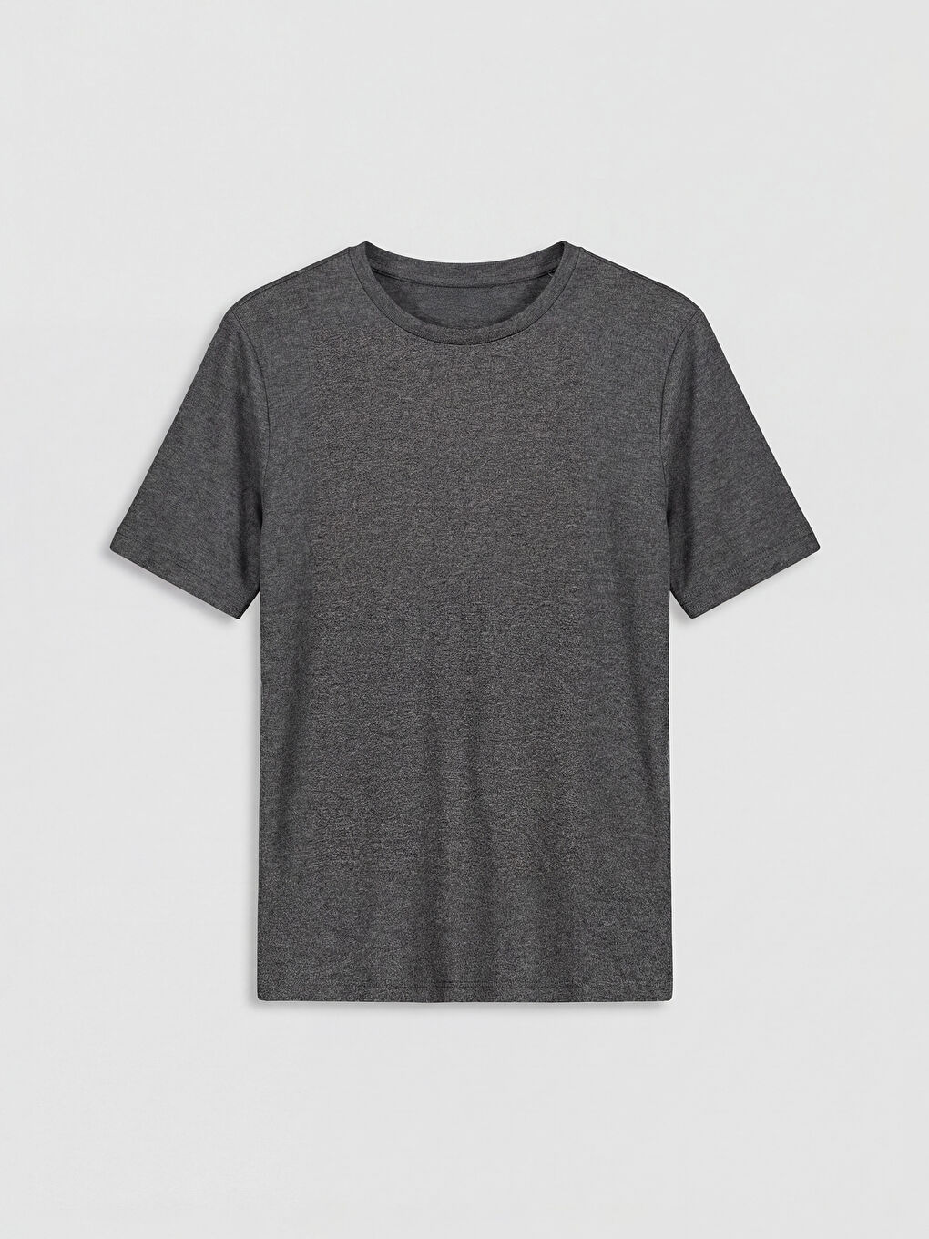 Antrasit Bisiklet Yaka Kadın Tişört