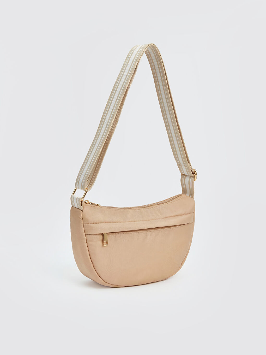 Ekru Ayarlanabilir Askılı Kadın Omuz Çantası-1