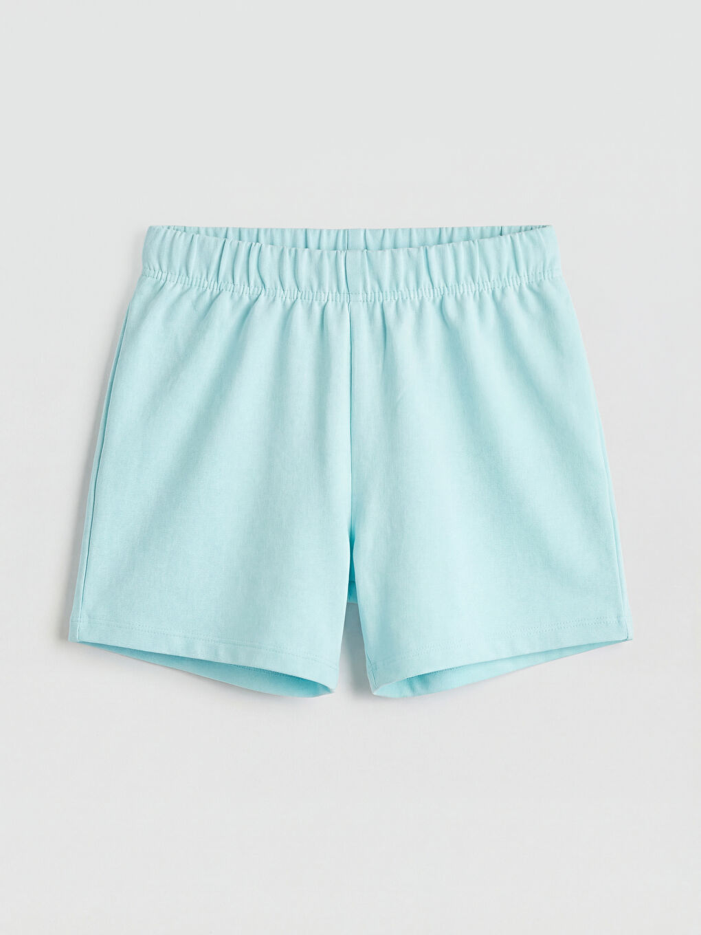 Turkuaz Beli Lastikli Kız Çocuk Şort
