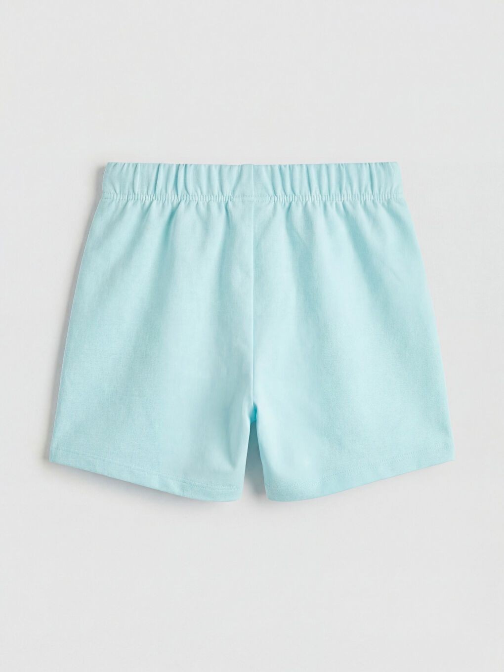 Turkuaz Beli Lastikli Kız Çocuk Şort-1