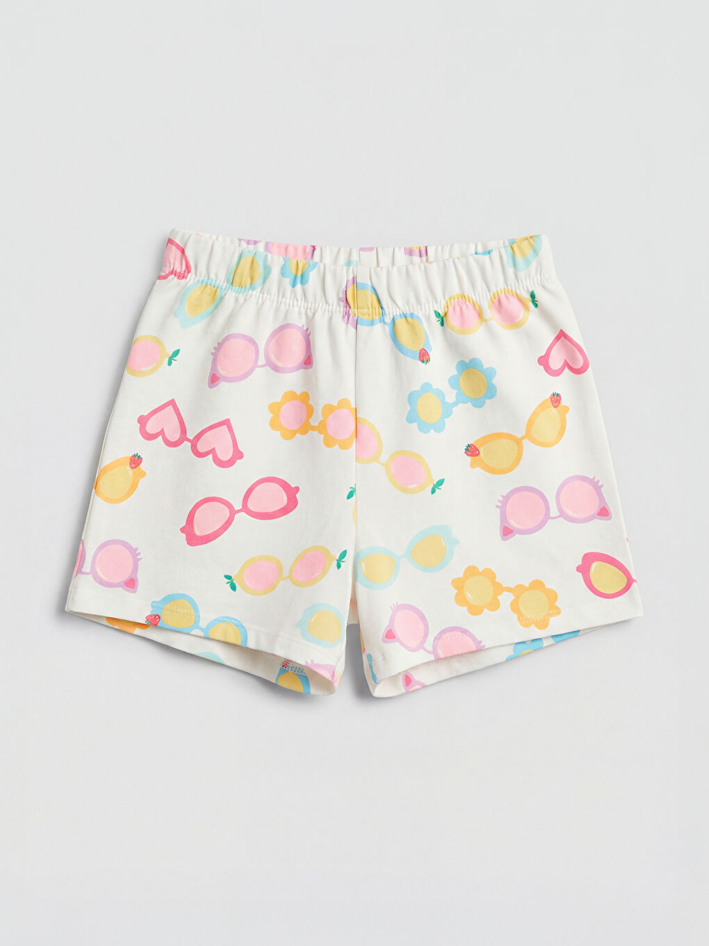 Ekru Kız Çocuk Basic ve Baskılı Şort 2'li-1