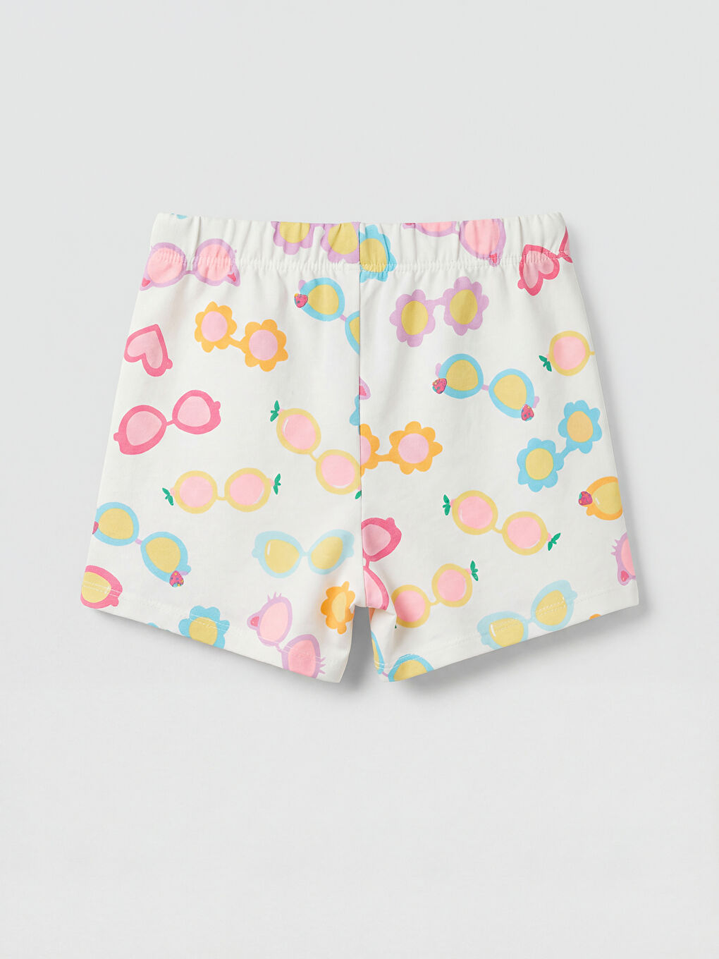 Ekru Kız Çocuk Basic ve Baskılı Şort 2'li-2