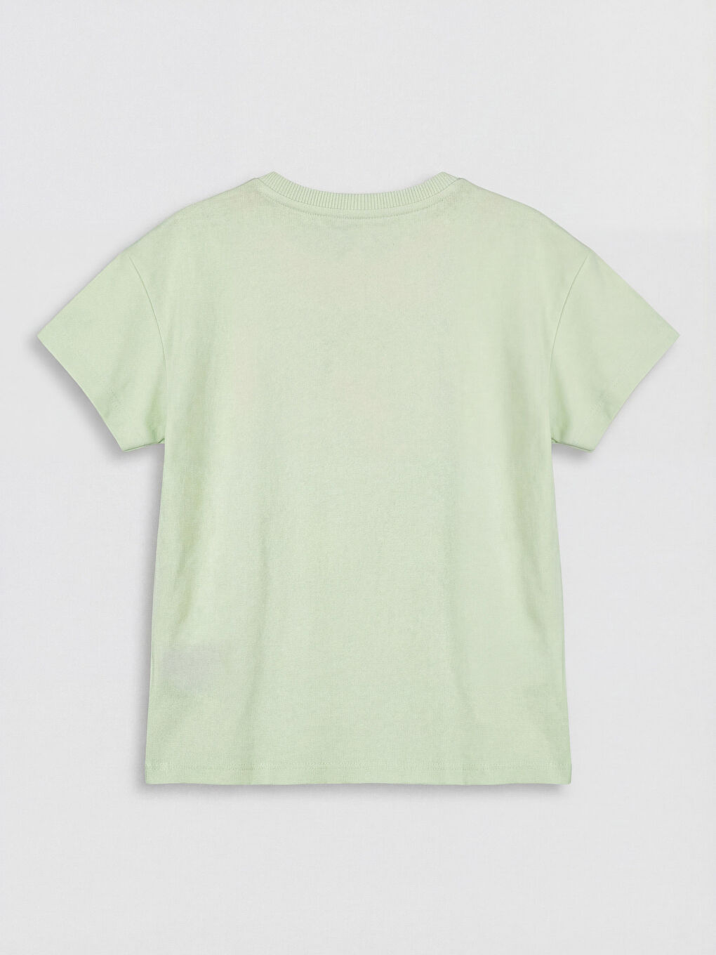 Yeşil Bisiklet Yaka Baskılı Kız Çocuk Tişört-1
