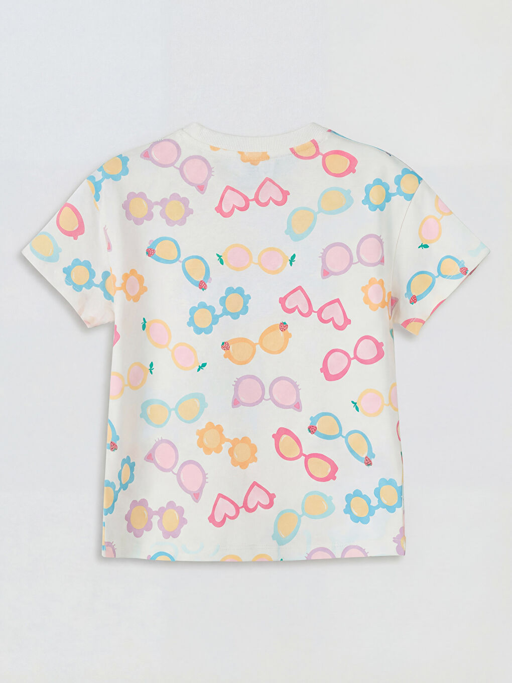 Turkuaz Bisiklet Yaka Baskılı Kız Çocuk 2'li Tişört-4