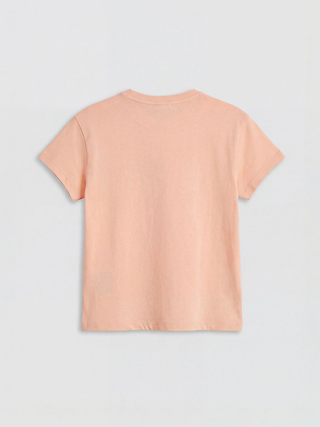 Ekru Bisiklet Yaka Baskılı Kız Çocuk Tişört 2'li-4