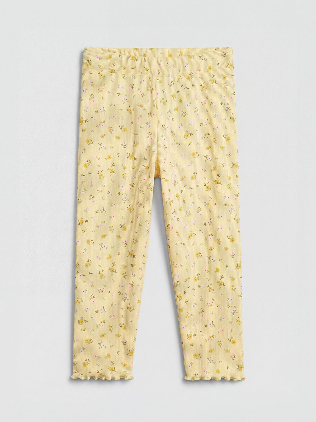 Sarı Çiçekli Kız Çocuk Tayt 2'li-1