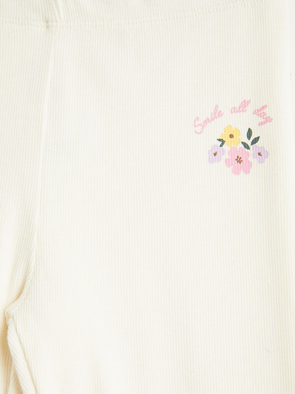 Sarı Çiçekli Kız Çocuk Tayt 2'li-3