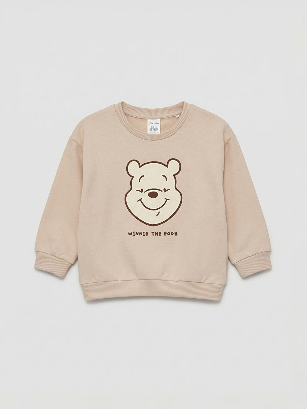 Bej Winnie the Pooh Baskılı Erkek Bebek Takım-1