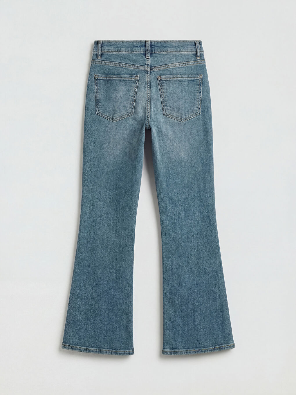 İndigo Yüksek Bel Mars Flare Kadın Jean Pantolon-1