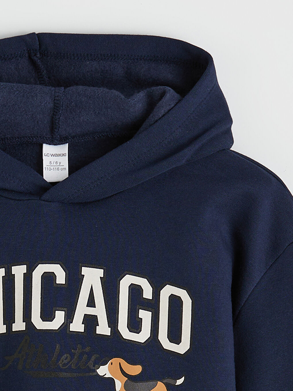 Mavi Kapüşonlu Baskılı Erkek Çocuk Kalın Sweatshirt-1