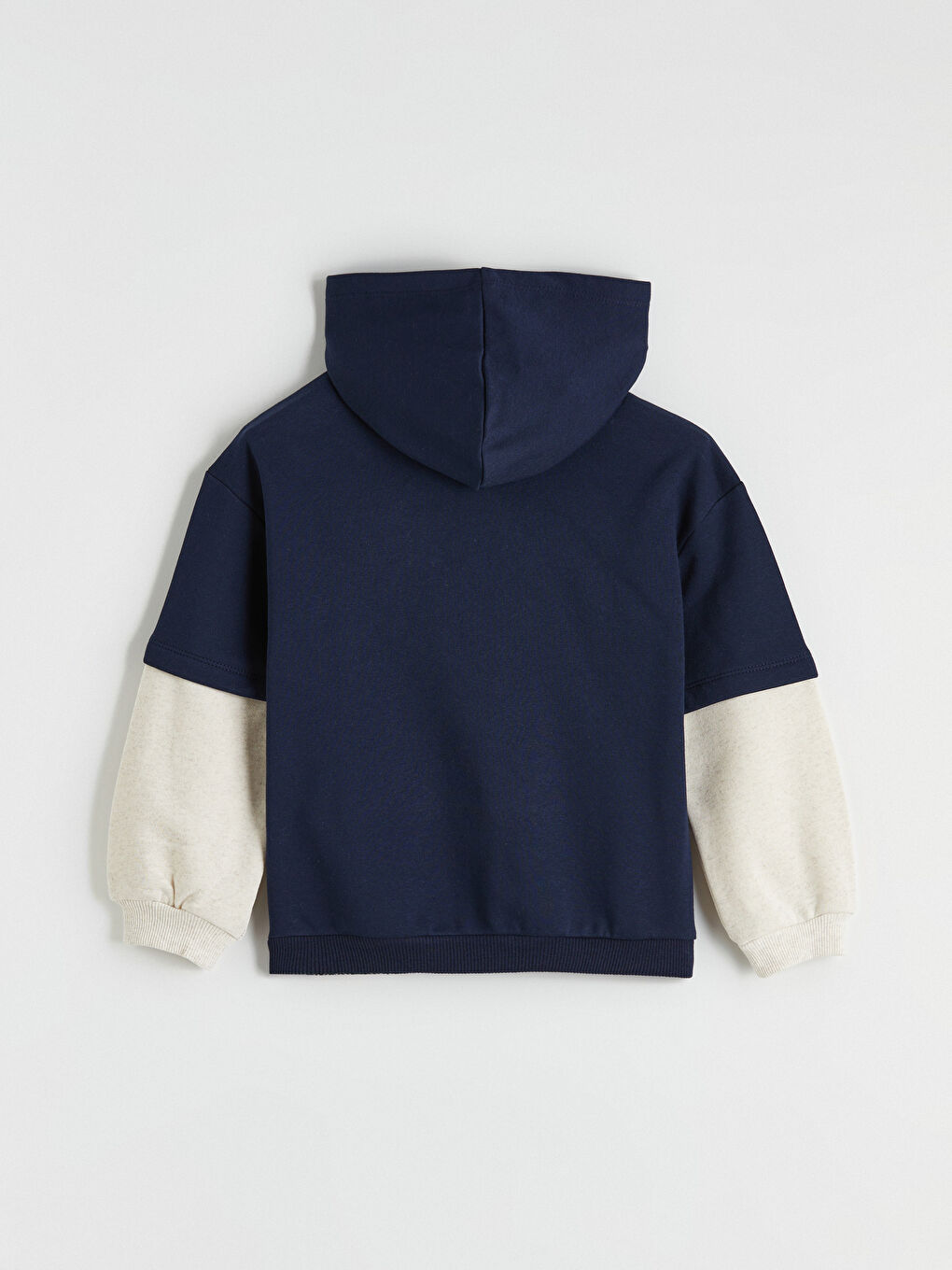 Mavi Kapüşonlu Baskılı Erkek Çocuk Kalın Sweatshirt-3