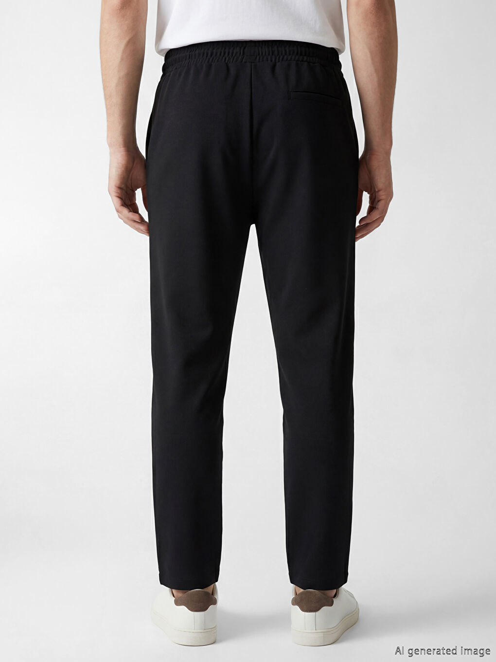 Siyah Standart Kalıp Erkek Pantolon-3