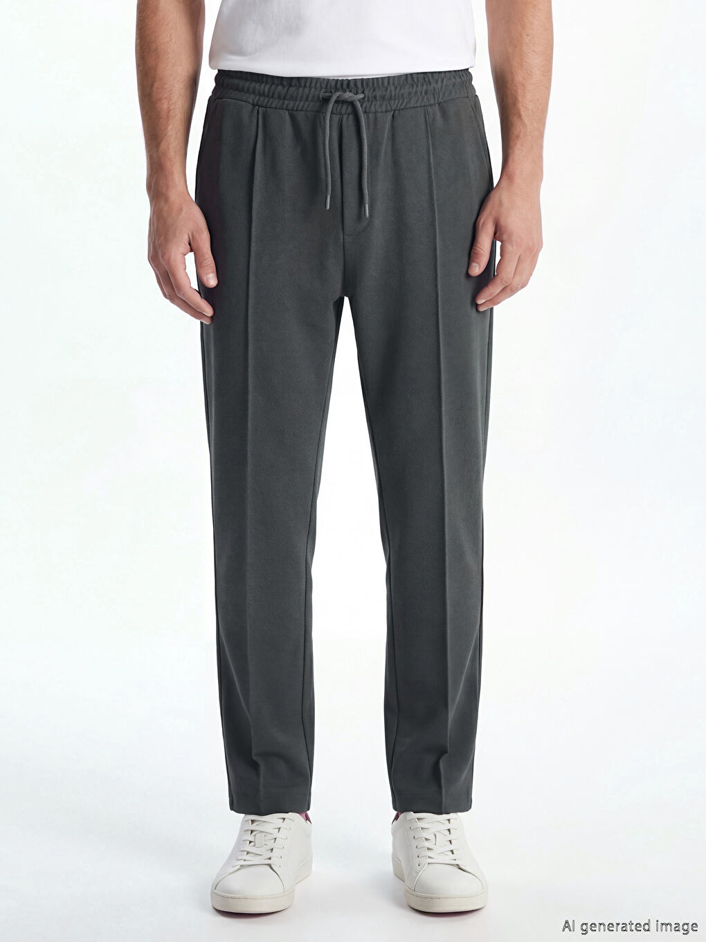 Gri Standart Kalıp Erkek Pantolon-1