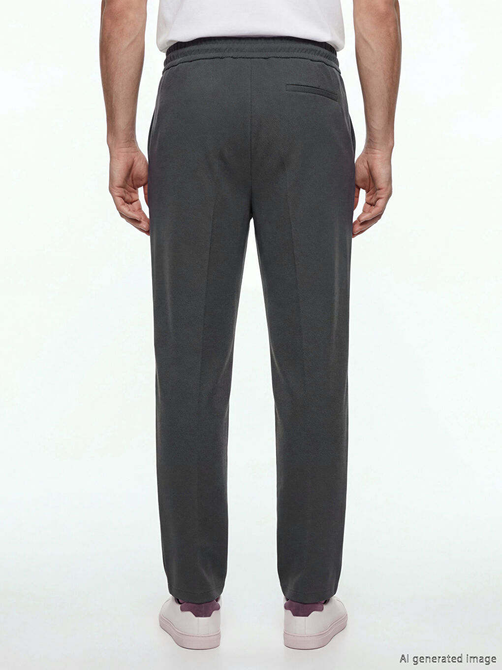 Gri Standart Kalıp Erkek Pantolon-3