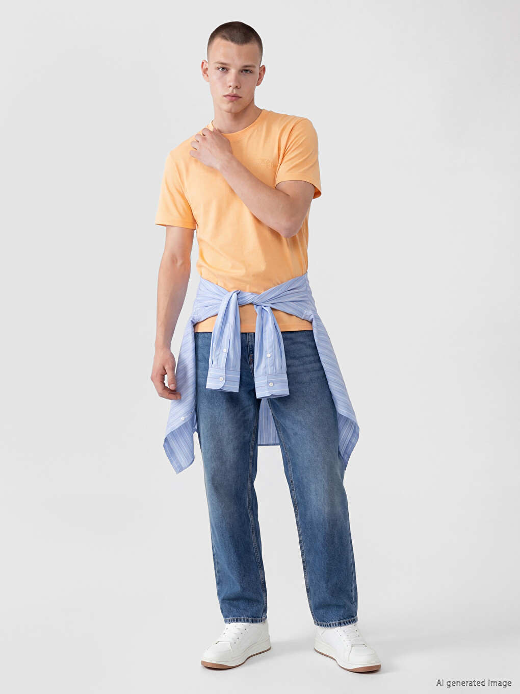 Relaxed Fit Crew Neck Embroidered Men's T-shirt-1