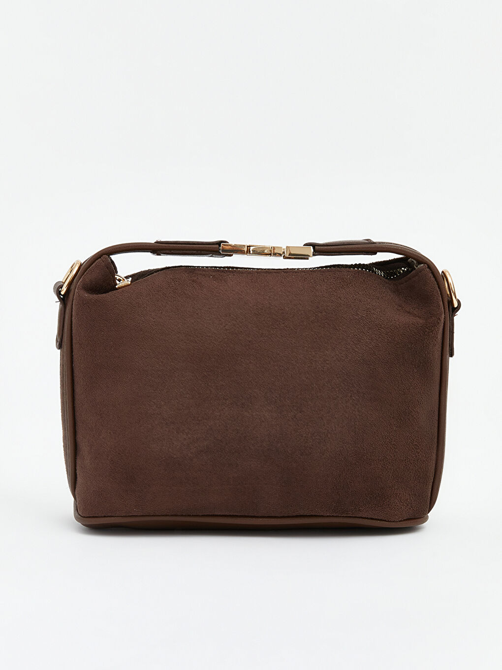 Kahverengi Süet Görünümlü Kadın Omuz Çantası-1