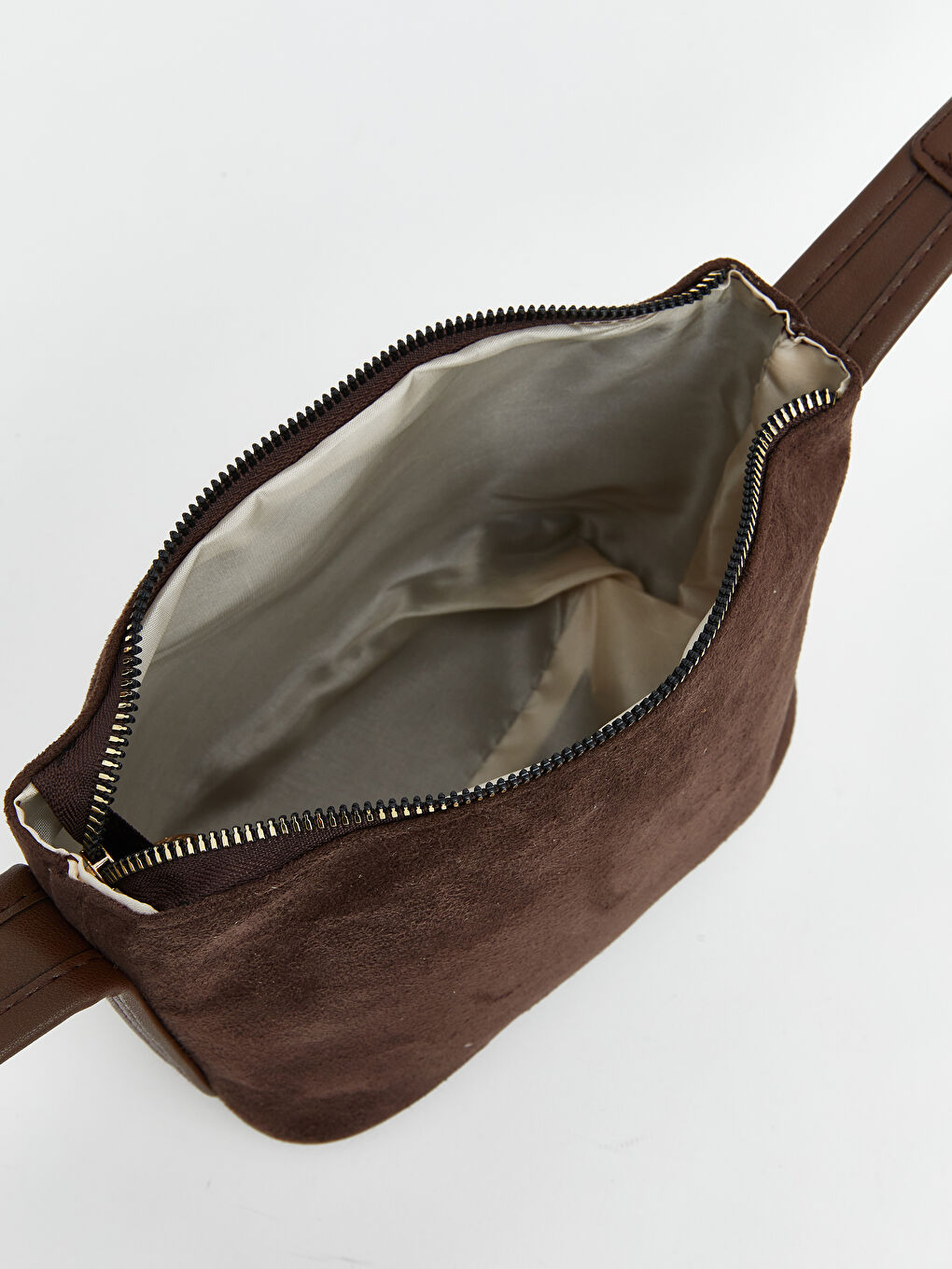 Kahverengi Süet Görünümlü Kadın Omuz Çantası-4