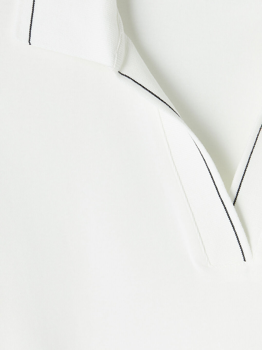 Beyaz Polo Yaka Kadın Tişört-2