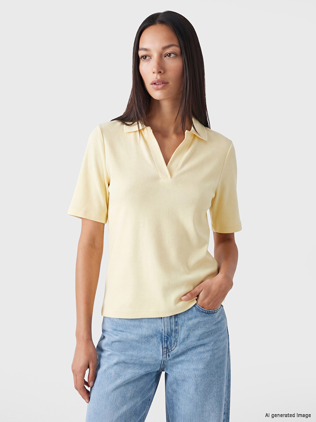 Polo Collar Women's T-Shirt-1